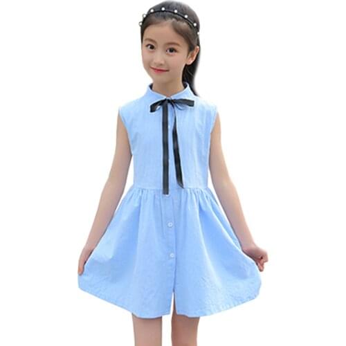 Kids Dresses For Girls Sleeveless Dresses For Girl Casual Style Party Dress Child Summer Girls Clothing 6 8 10 12 14