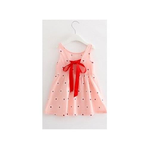 Small fresh childrens clothing summer new cotton girls sleeveless halter dress Korean cute print baby girl dress