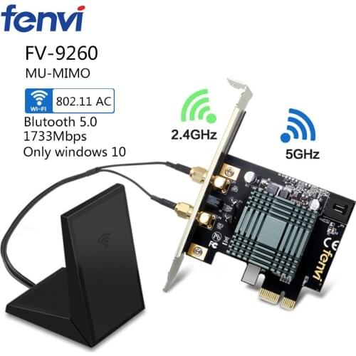 Dual Band 2030Mbps Desktop Computer PCI-E Wireless Adapter 9260NGW WiFi + Bluetooth 5.0 MU-MIMO 9260AC Network Card Windows 10