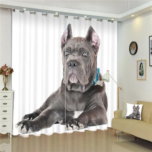 Customized Lovely dog Luxury 3D Blackout Window Curtain Drapes For Living room Bed room Hotel Wall Tapestry Cortinas