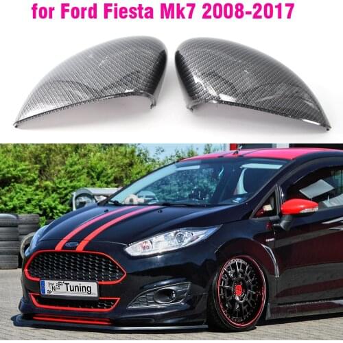 Rearview Mirror Cover Cap Carbon Fiber / Black for Ford Fiesta MK7 2008 2009 2010 2011 2012 2013 2014 2015 2016 2017