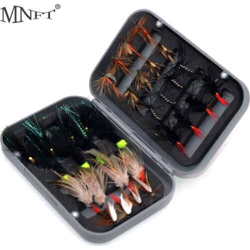 MNFT Fly Fishing Lure 32Pcs/Boxed Brown Dry Flies Trout Nymph Lures Carp Artificial Fish Bait