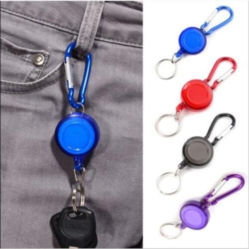 Mulitifunctional Badge Reel Retractable Keychain Recoil Yoyo Ski Pass ID Card Holder Keyring Key Chain Steel Cord B117