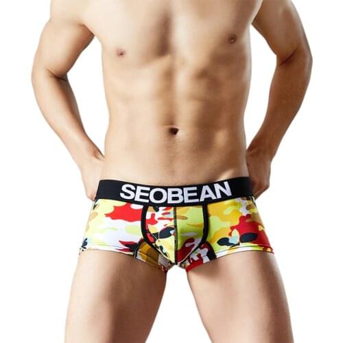 SEOBEAN Mens Underwear Boxer Man Short Breathable camouflage Colorful Shorts Boxer Male Underpants