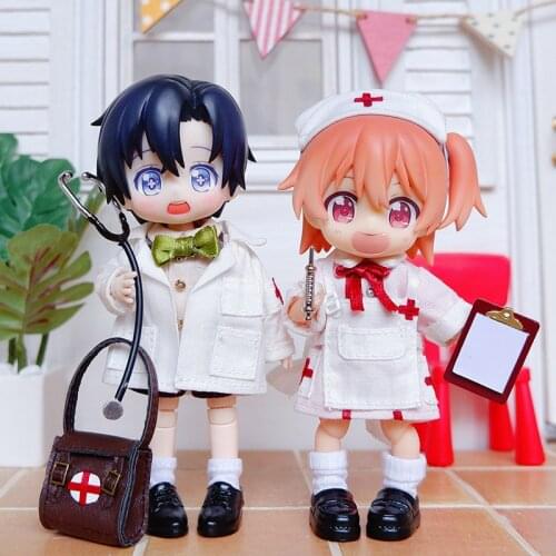 OB11 Doll Clothes Little Doctor Little Nurse Suit Uniform for Molly Doll Clothes 1/12bjd, GSC, Body9, Obitsu11 Doll Accessories