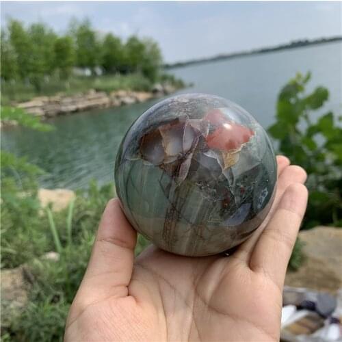 Wholesale price large size natural african red blood stone ball polished sphere reiki healing crystals globe for home decor