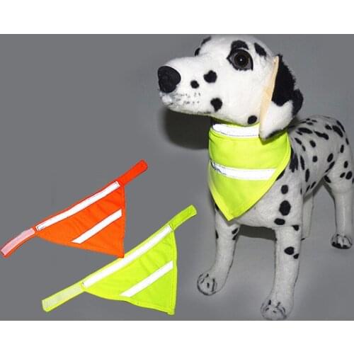 Pet Dog Reflective Bandana Collar High Visibility Cat Bibs Scarf Collar Fluorescent Harness Puppy Neckerchief Scarf Pet Supplies