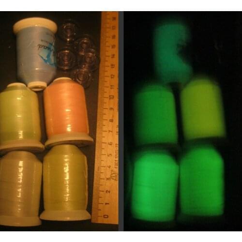 Luminary Embroidery Thread Glow In The Dark Thread Moonlight Thread Filament for Knit,1000m *5 Strong Strength ,Eco-Friendly