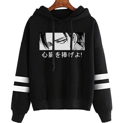 New Japanese Anime Attack on Titan Hoodies Men Cartoon Long Sleeve Sweatshirts Unisex Male