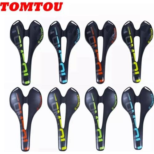 TOMTOU Full 3K Carbon Road/Mountain Bicycle Saddle Cycling Front Seat Mat 115g Bike Parts 270*143mm Black Gloss / Matt