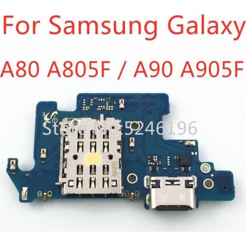 1pcs Applicable to For Samsung Galaxy A80 SM-A805F A90 A905F USB charging port charger base connector soft cable Replace parts