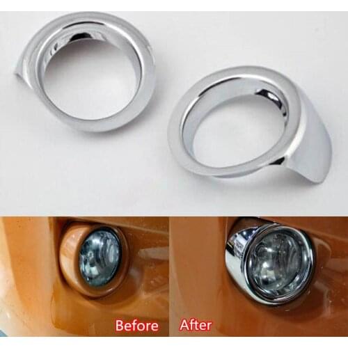 YAQUICKA 2Pcs Chrome Car Auto Front Fog Light Lamp Foglights Cover Trim Styling Sticker Fit For SUBARU XV 2012-15 Car-covers ABS