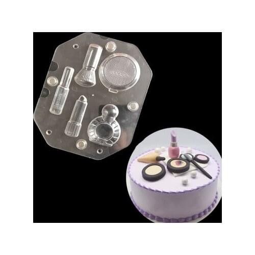 1Set 3D Fashion Cosmetic Lipstick Perfume Chocolate Mould Candy Cake Jelly Mold Wedding Decorating DIY Tool Womens Gift H809
