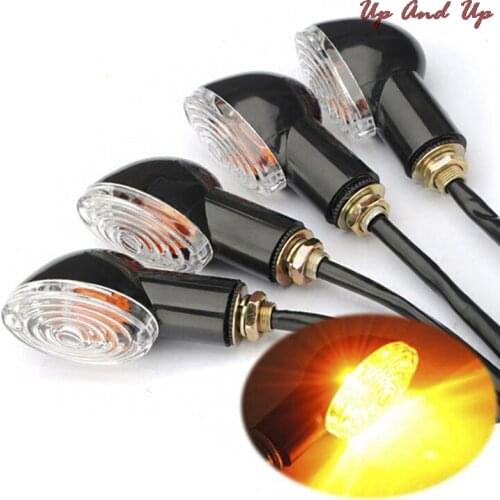 1pc/2pc Universal Amber Bulb Motorcycle Turn Signals Indicator Mini for Cat Eye