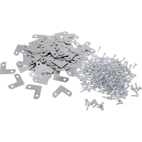 100 Pieces L Shape Corner Brace Plate Right Angle Photos Frame Picture Frame Bracket Fasteners