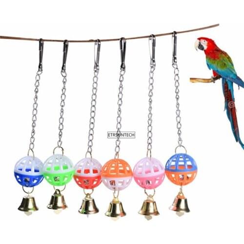200pcs Cute Parrot Toys Pet Bird Parakeet Climb Bite Chew With Hanging Swing Bell Ball Bird Toy Pet Supplies