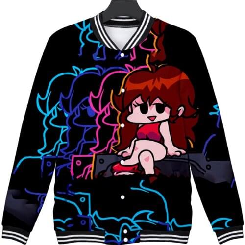 2021 Game 3D Friday Night Funkin Tracksuit Baseball Jackets Women/Men Harajuku Streetwear Long Sleeves Plus Size Clothes