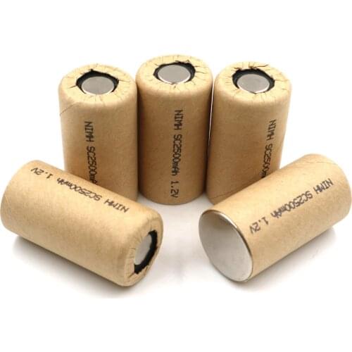 SC2500mAh 5Pcs,Ni Mh,high power battery cell,power tool battery,Power Cell,discharge rate 10c-15c,rechargeable battery,cell