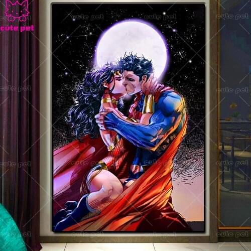 Diamond Painting Cartoon man and woman kiss Full Diamond Embroidery Pattern Rhinestones Decor Needlework DIY Mosaic Cross Stitch