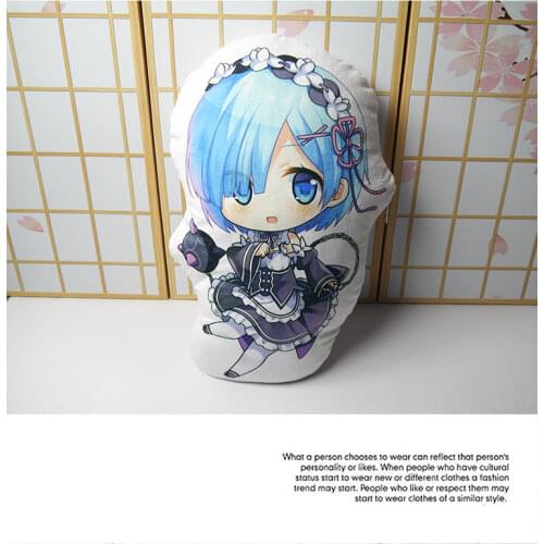 Anime Re:Life in a different world from zero pillow toy short plush rem stuffed cute doll double sided pillowcase toy gift