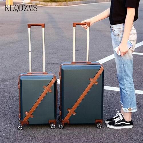 KLQDZMS ABS+ PC 20/24Inch Women Travel Luggage Trolley suitcase Boarding Case Girls Rolling Luggage On Wheels