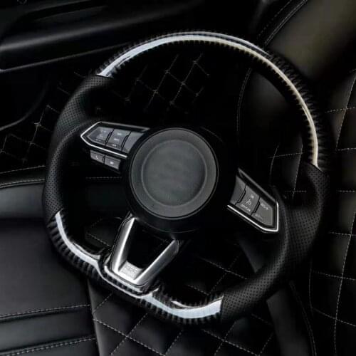 Cuatomized Carbon Fiber Sports Steering Wheel Alcantara Leather compatible for Mazda Axela ATENZA CX-4 CX-5 CX-8 CX-30 2010-2021