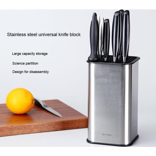 304 Stainless Steel Knife Holder for Multi Kitchen Knife Set Scissors Cooking Utensils Organizer Knives Stand Block Tool