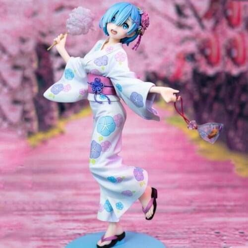 Anime Re Life in a different world from zero Yukata ver Rem RAM PVC Action Figure Toy Anime figure Collectible Model Doll Gift