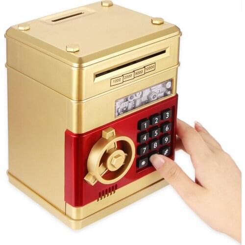 Electronic Piggy Bank ATM Password Money Box Cash Coins Saving Boxes ATM Bank Safe Box Automatic Deposit Banknote Kids Xmas Gift