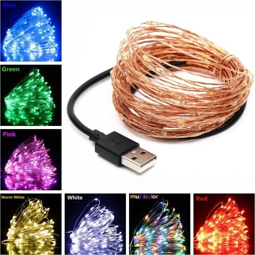 1-20M Wire Fairy Lights for Garland Home Christmas Wedding Party Decoration Powered by USB New Year 2021 Luminous Decor Ornament