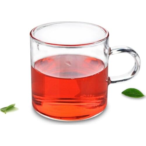 Exquisite China Kungfu Small Cute Glass Teacup Daily Coffee Mug w/ Handle