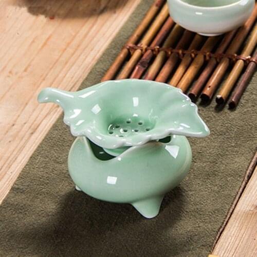 Chinese Kongfu Puer Tea Cup Ceremony Utensils Leaf Porcelain Ceramic Tea Strainer Leak Filter Colander Teaware Accessories