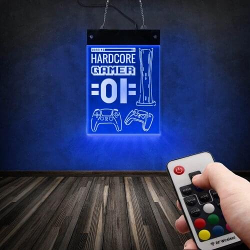 Console Game Controller Electric Display Neon Wall Sign Gaming LED Lighting Wall Art For Man Cave Game Room Hard Core Gamer Gift