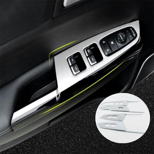 For KIA Sportage 4 QL KX5 2016-2018 LHD Door and window glass lifting switch Cover Trims Stainless steel accessories car styling