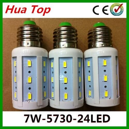 Lampada E27 220V SMD 5730 7W 24leds Corn Bulb Led Lamp lamparas solar spot lights warm white cold white with tracking number