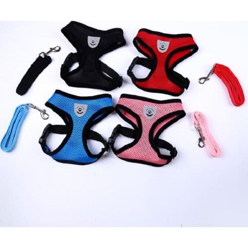 Hot style breathable mesh cloth pet chest strap vest type dog traction rope four colors pneumothorax strap traction rope