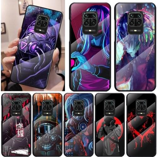 Face mask style future For Xiaomi Redmi K40 K30 K20 9T 9C 9A 9 8A 7 Pro Plus Tempered Glass Luxury Cover Phone Case