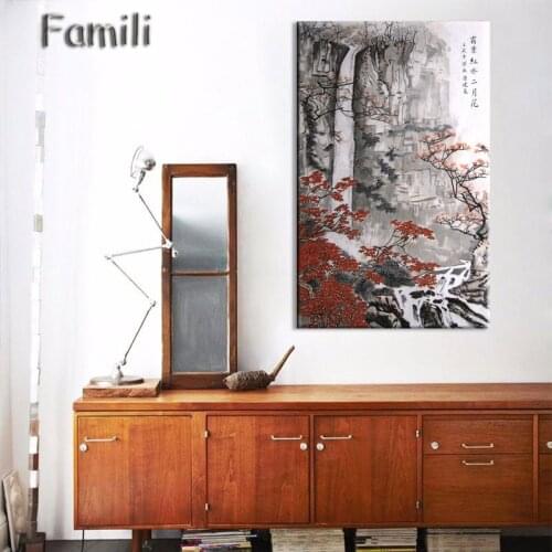 Huge Size Canvas Print Painting, Classic Asia Chinese Ink painting Landscapes Large Size Wall Picture For Living Room Home Decor