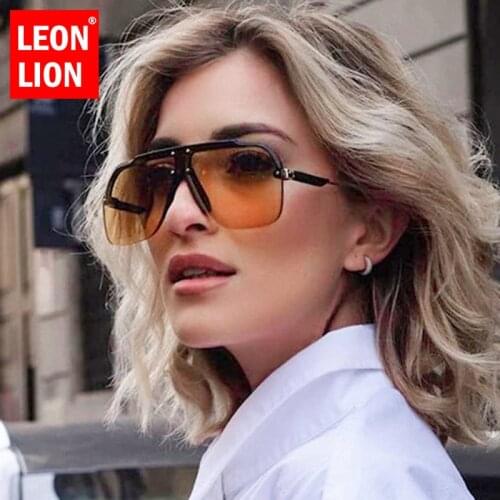 LEONLION Oversized Sunglasses Women 2021 Retro Punk Sun Glasses Women Luxury Designer Sunglasses for Men Goggles Vintage Oculos