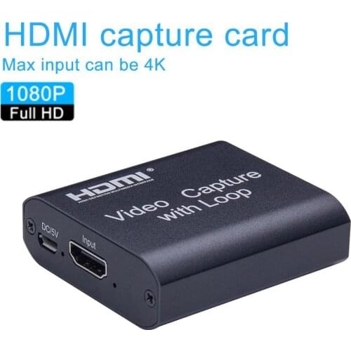 Video Capture Device HDMI To USB 2.0 Video Capture Card Dongle Game Record Live Streaming Broadcast Local Loop Out