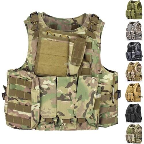 Military Tactical Vest Assault Airsoft Plate carrier Multicam Army Molle Mag Ammo Chest Rig Paintball Body Armor Harness