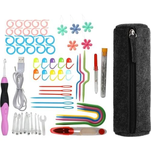 9 Sizes Lighted Luminescent Knitting Needles Crochet Hooks Crochet Needles Set Sweater Yarn Weave Knit hook 3.5-8mm Pins Charger