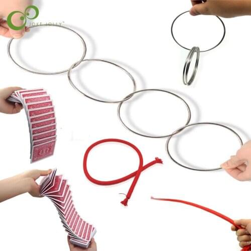 Fun Magic Trick Automatic Waterfall Poker Classic Linking Iron Hoops Street Party Stiff Rope Show Magical Products Toy Tools DDJ