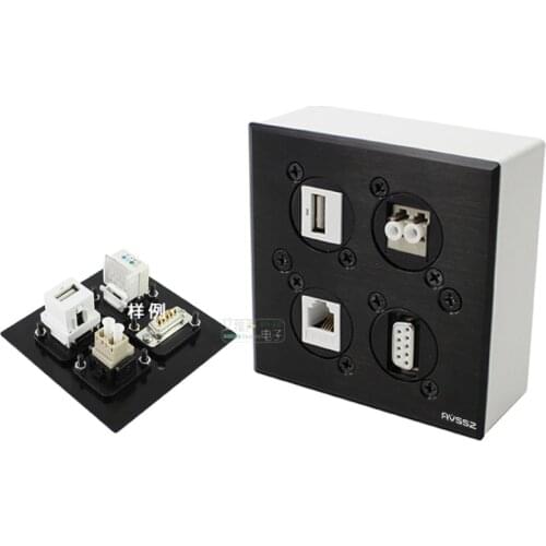 1Pcs control data type 86 panel information wall plug LC fiber RJ45 network RS232 serial port DB9 base USB2.0
