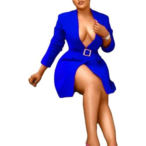 2021 African Dresses for Women Summer African Women Long Sleeve Polyester Blue Red Dress African Clothes Women