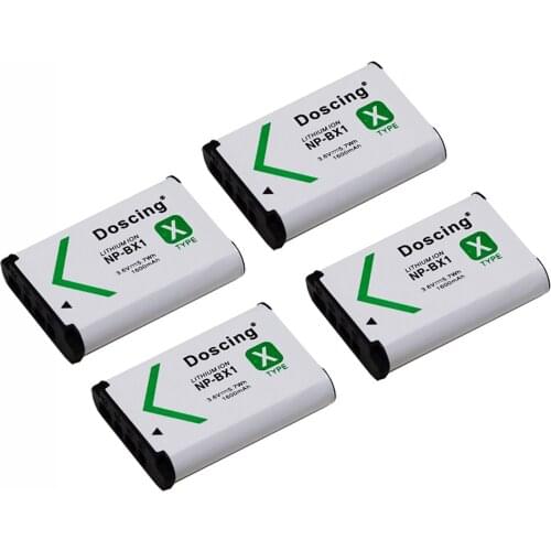 4Pcs NP-BX1 NP BX1 NPBX1 Battery For SONY DSC RX1 RX100 RX100iii M3 M2 RX1R WX300 HX300 HX400 HX50 HX60 GWP88 PJ240E HDR-AS15