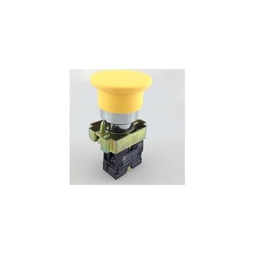 4pcs XB2 BC51 1 NO Momentary Mushroom Head Push Button Switch N/O Yellow