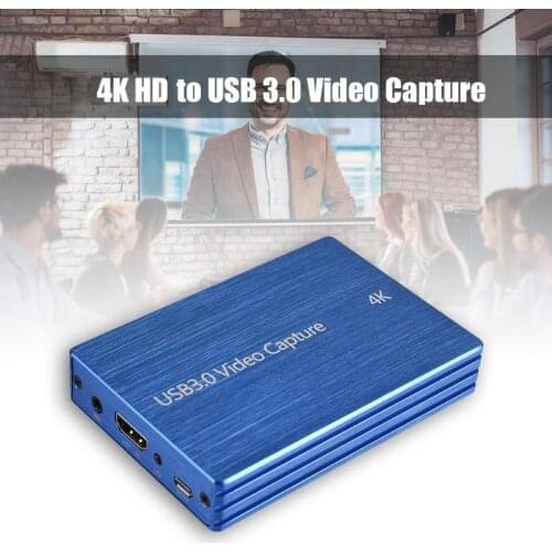 4K Loop USB 3.0 Video Capture Card HDMI-compatible 1080P 60fps HD Recorder Grabber Mic In OBS Game Capture Card Live Streaming
