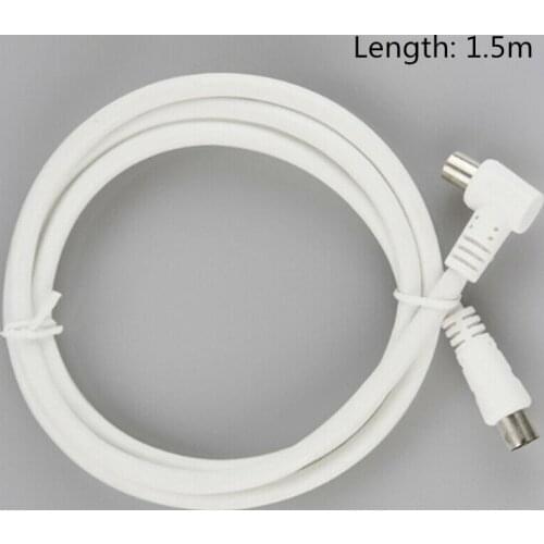 White RF single Coax Cable TV RF cable RCA Coaxial 1pc Antenna Aerial Lead Cable Male to Male Length: 1.5m