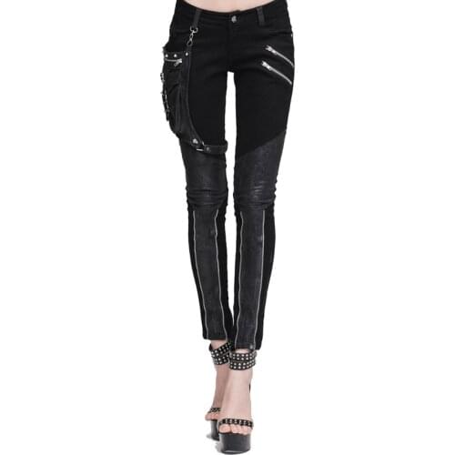 Black Brown Steampunk Trouses For Women Gothic High Waist Female Long Pants Womens Large Size With Two Pockets XXXL